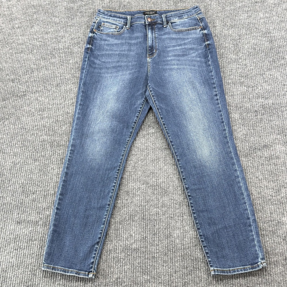 Judy Blue Slim Fit Jeans Women 15/32 Blue Medium Wash Straight Leg Stretch Denim